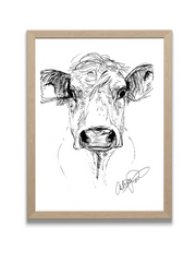 cow art print in frame