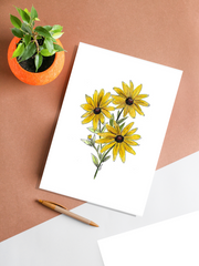 black-eyed susan art print table