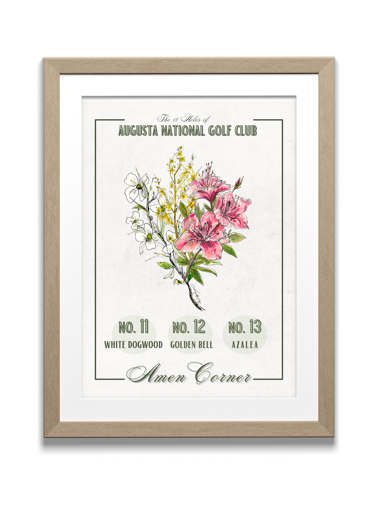 The Masters Augusta Golf Course - Amen Corner Watercolor Art Print