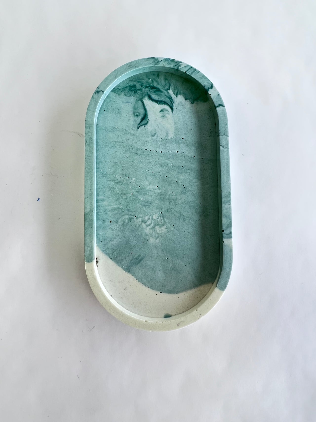 Vanity Tray - Teal & White