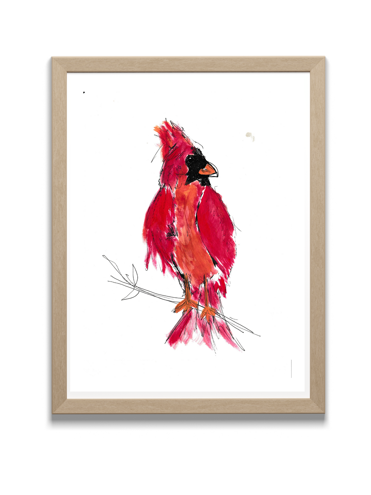 cardinal art print in frame