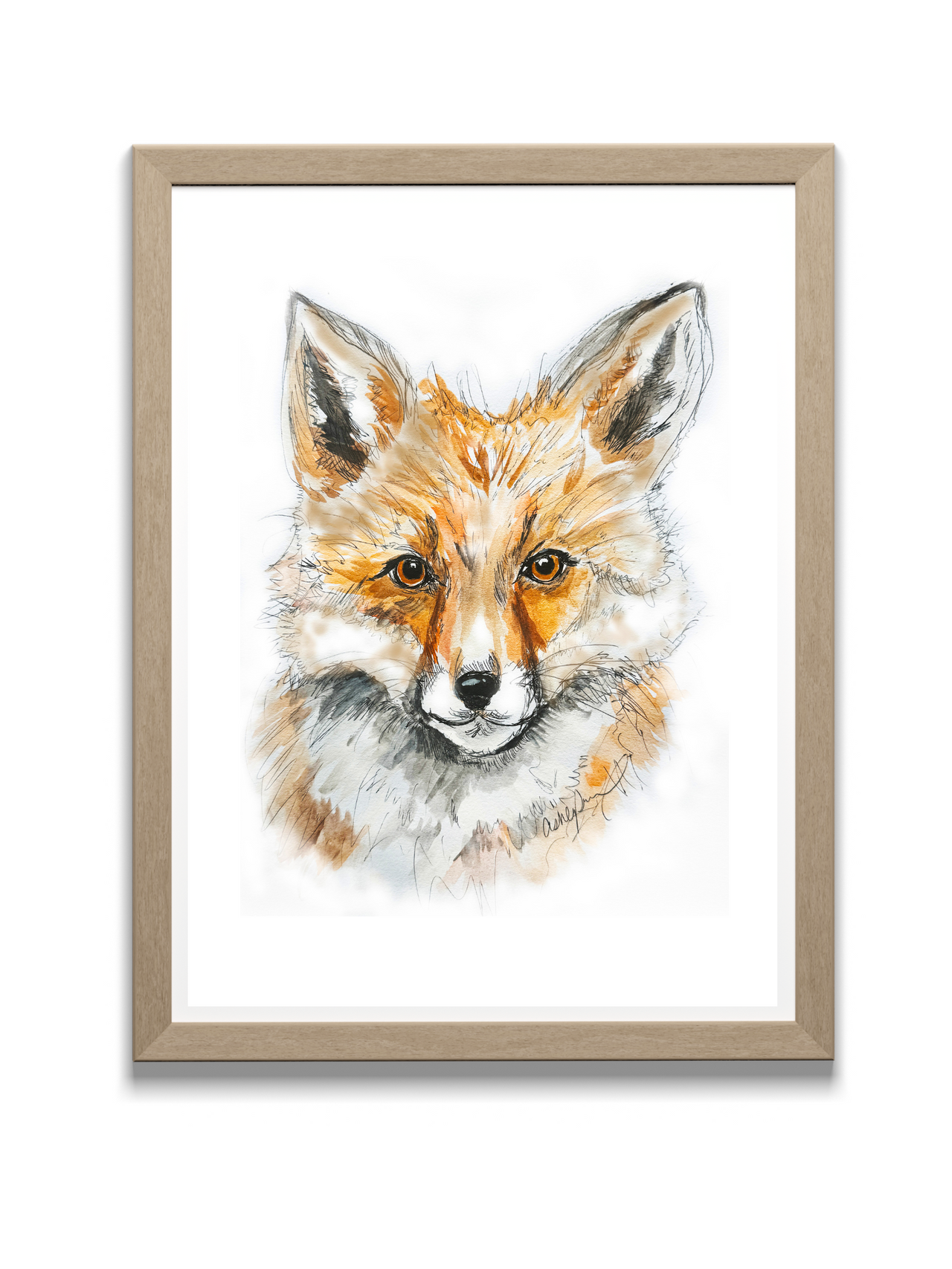 Fox Watercolor - Original Art Print
