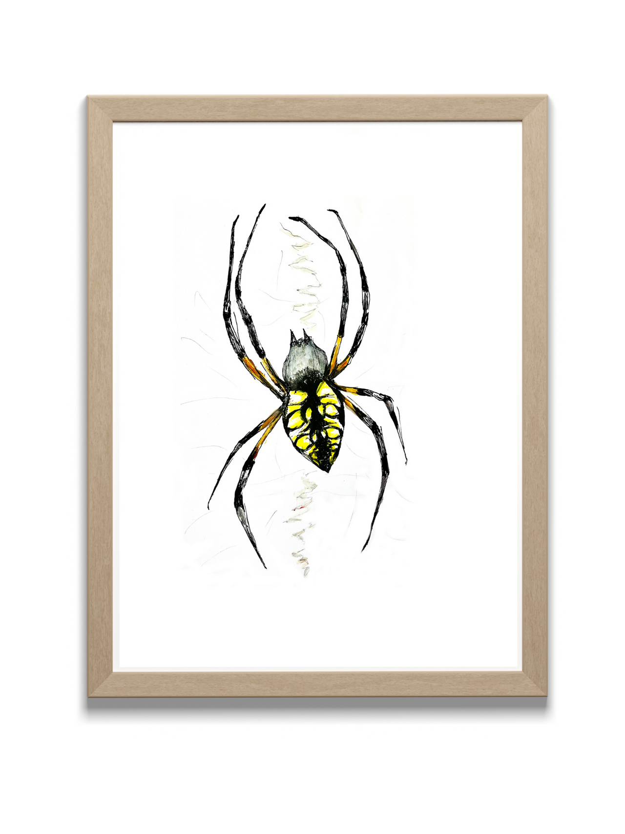 spider art print in frame