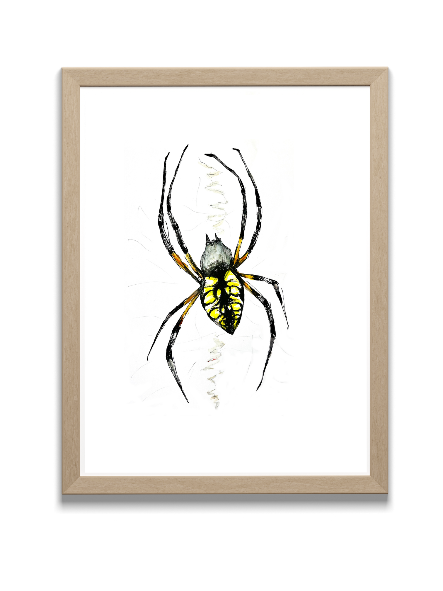 spider art print in frame