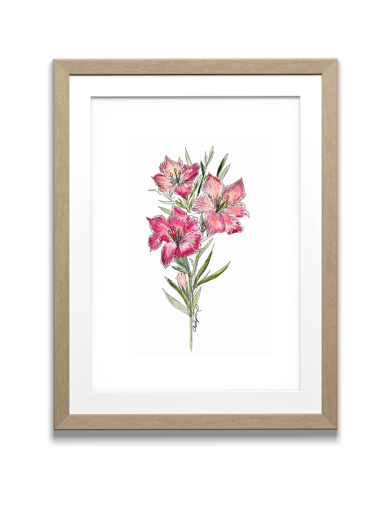 Gladiolus Watercolor Print - August Birth Flower