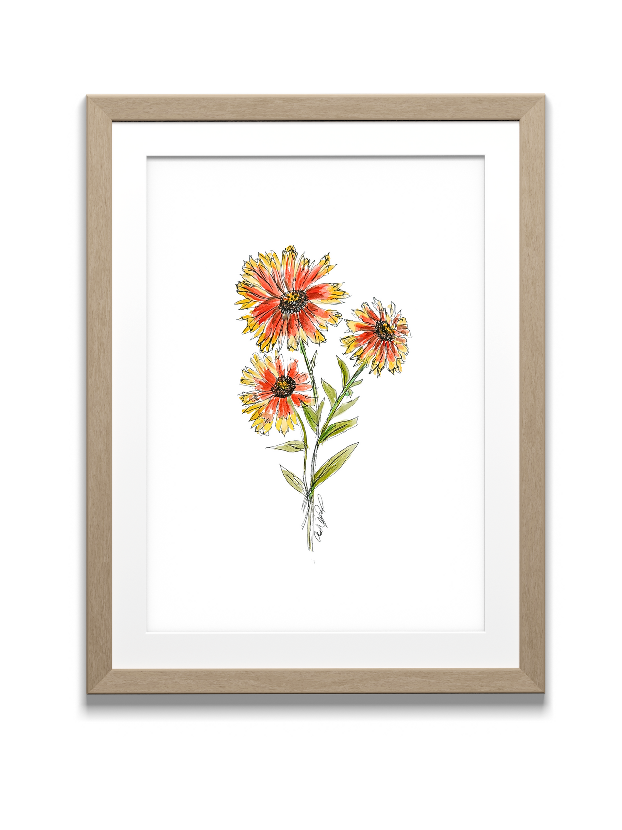 Indian Blanket Watercolor Print