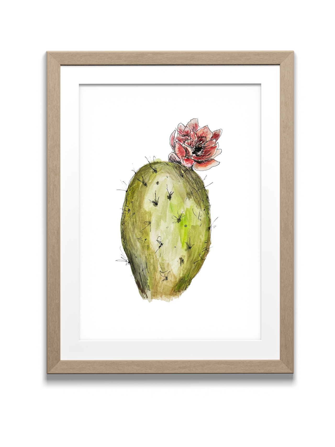 Prickly Pear Cactus Watercolor Print