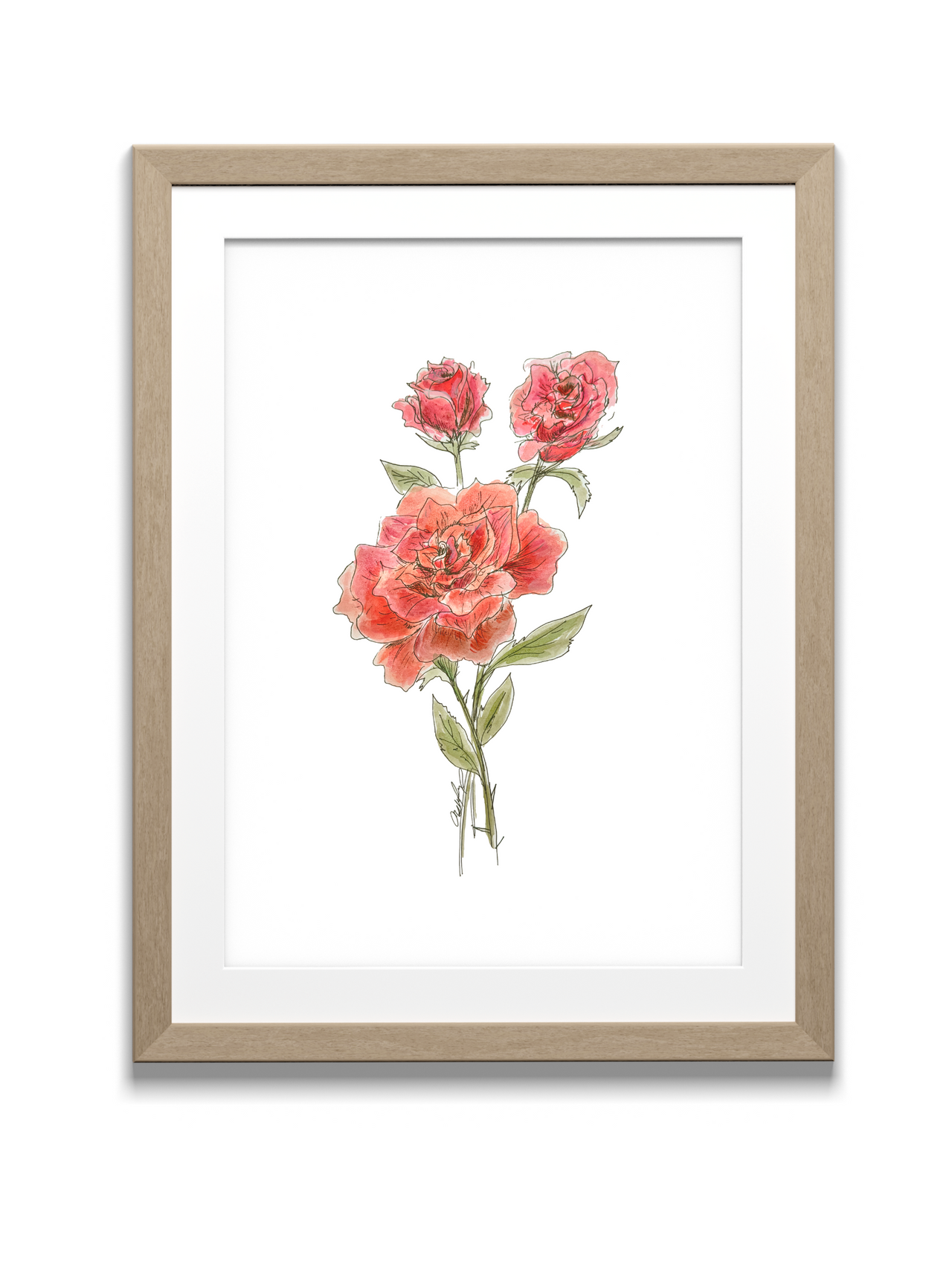 Rose Watercolor Print - June Birth Flower