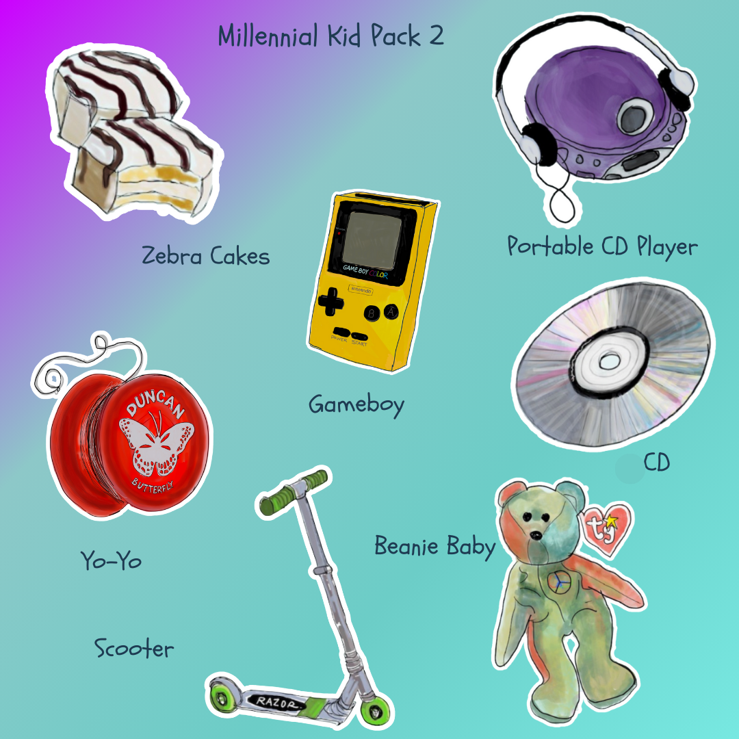 Millennial Kid Sticker Pack 2