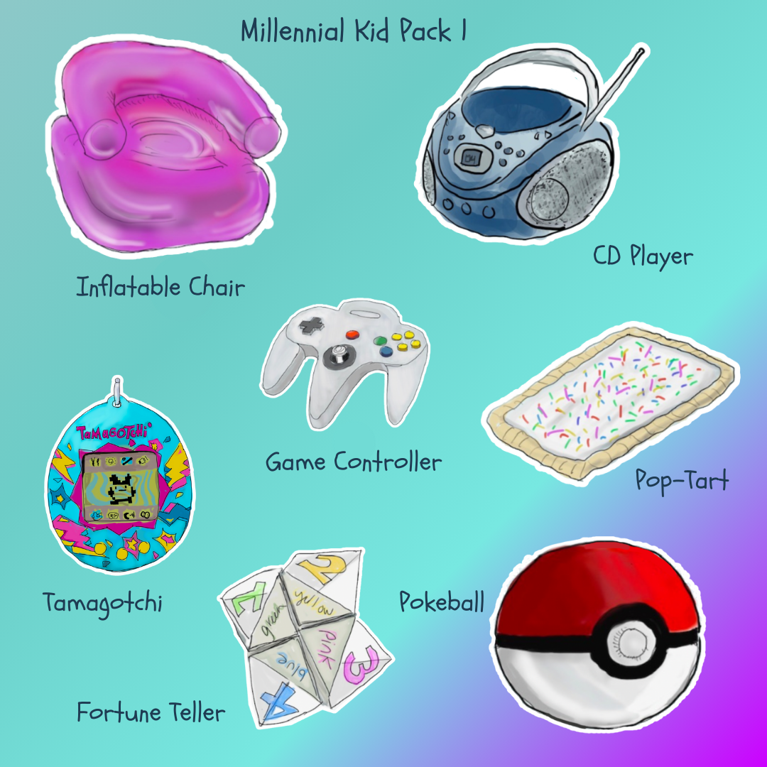 Millennial Kid Sticker Pack 1