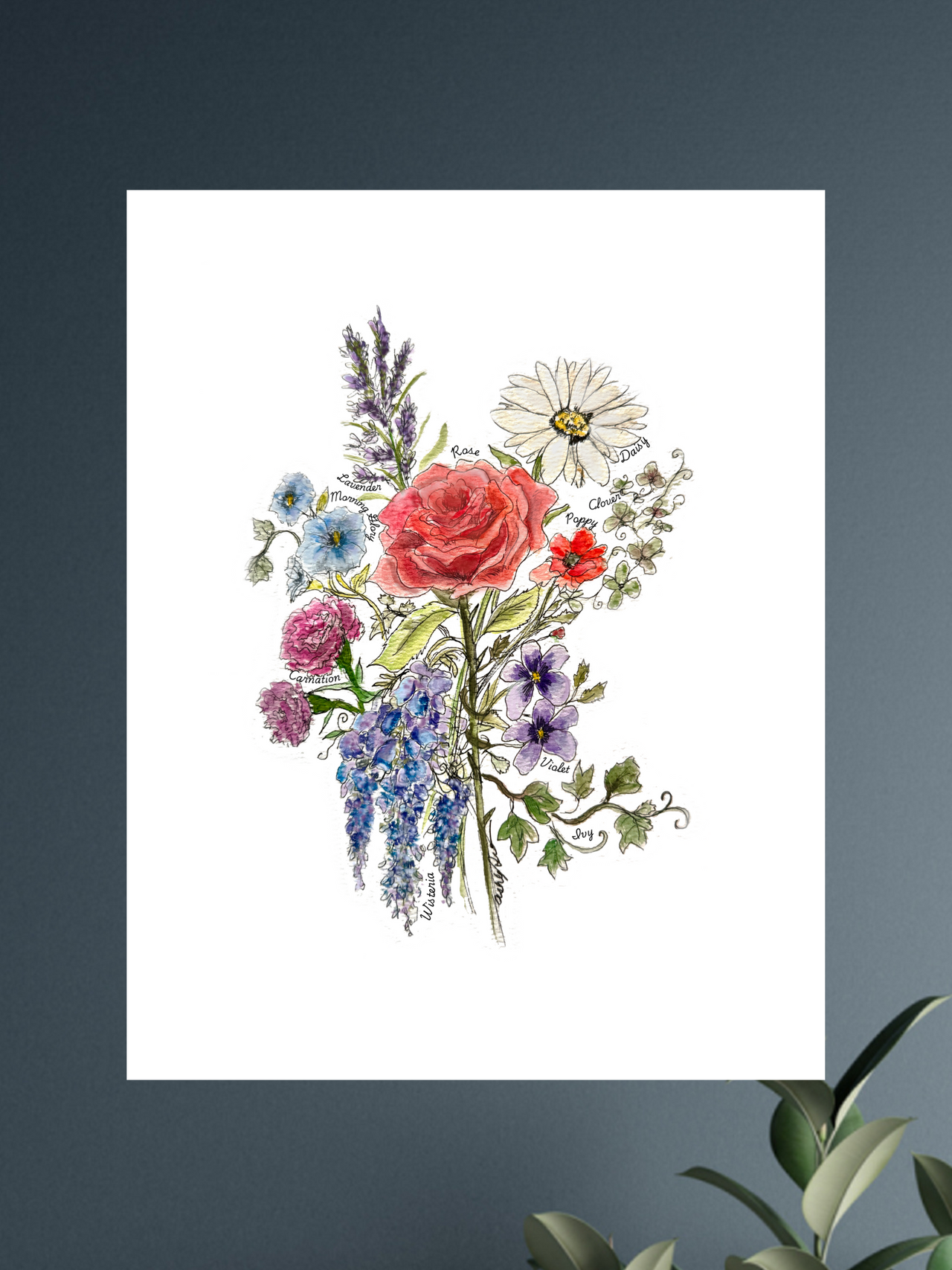 Tay Bouquet Watercolor Art Print