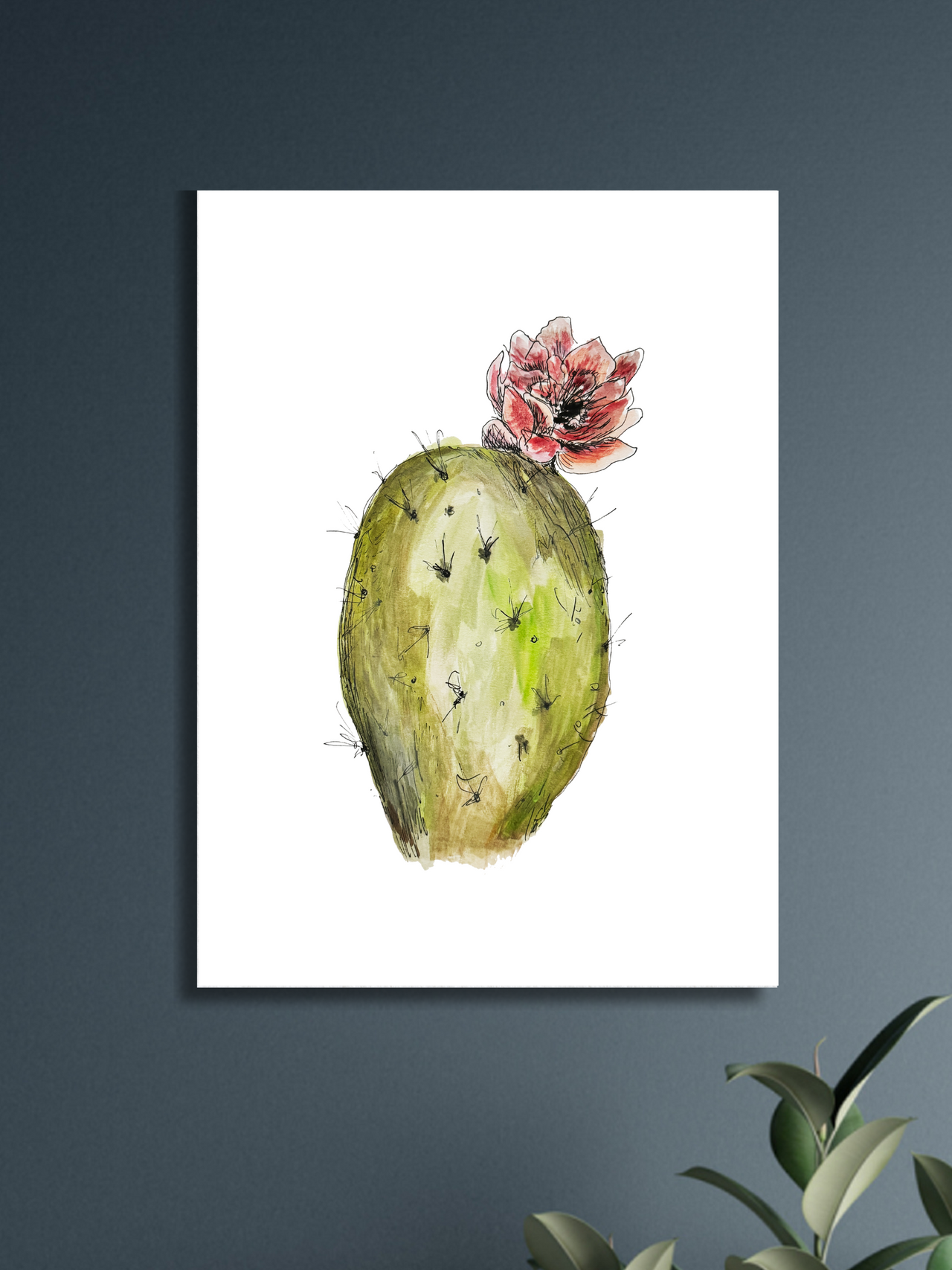 Prickly Pear Cactus Watercolor Print