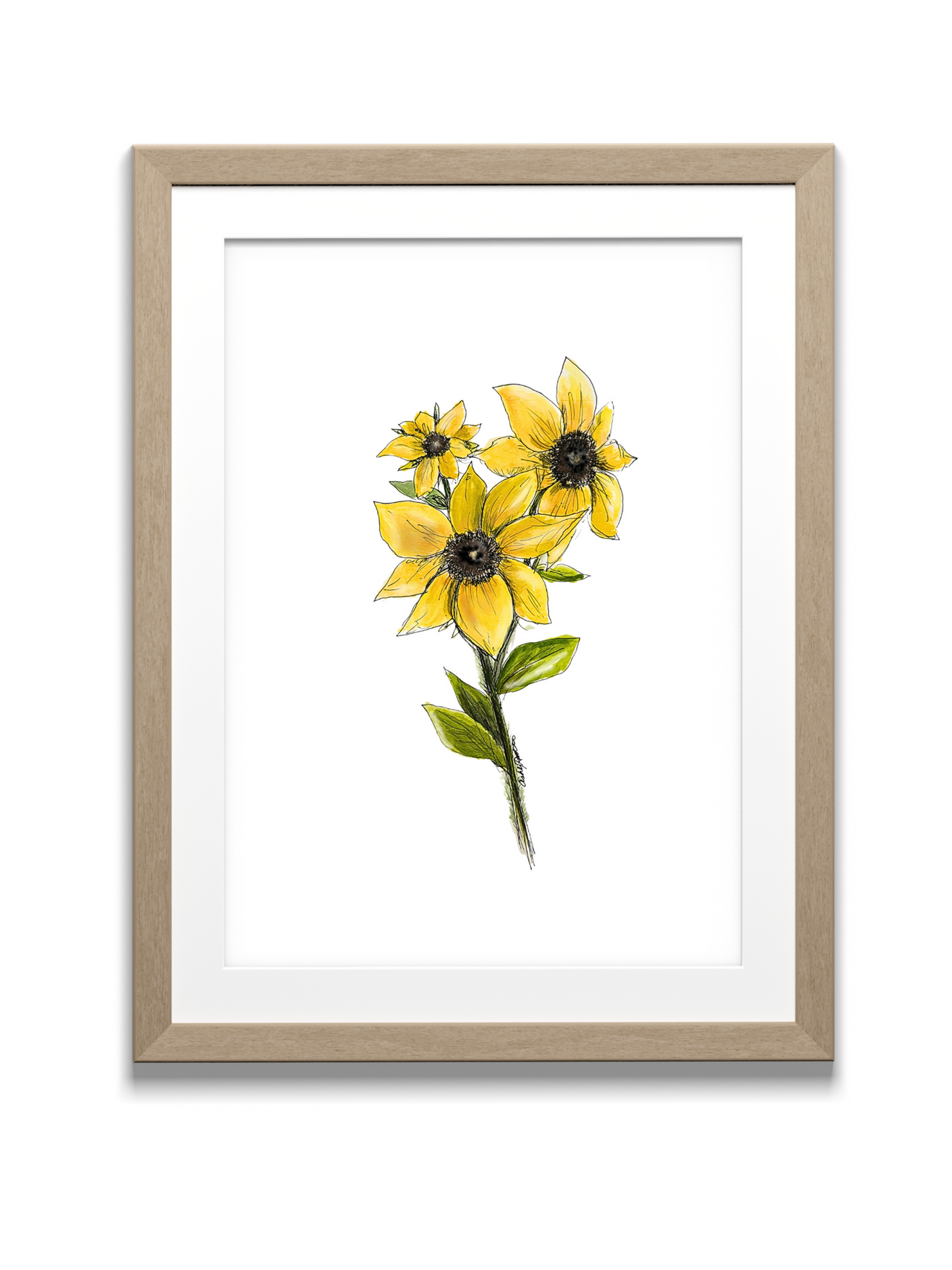 Sunflower Watercolor Print