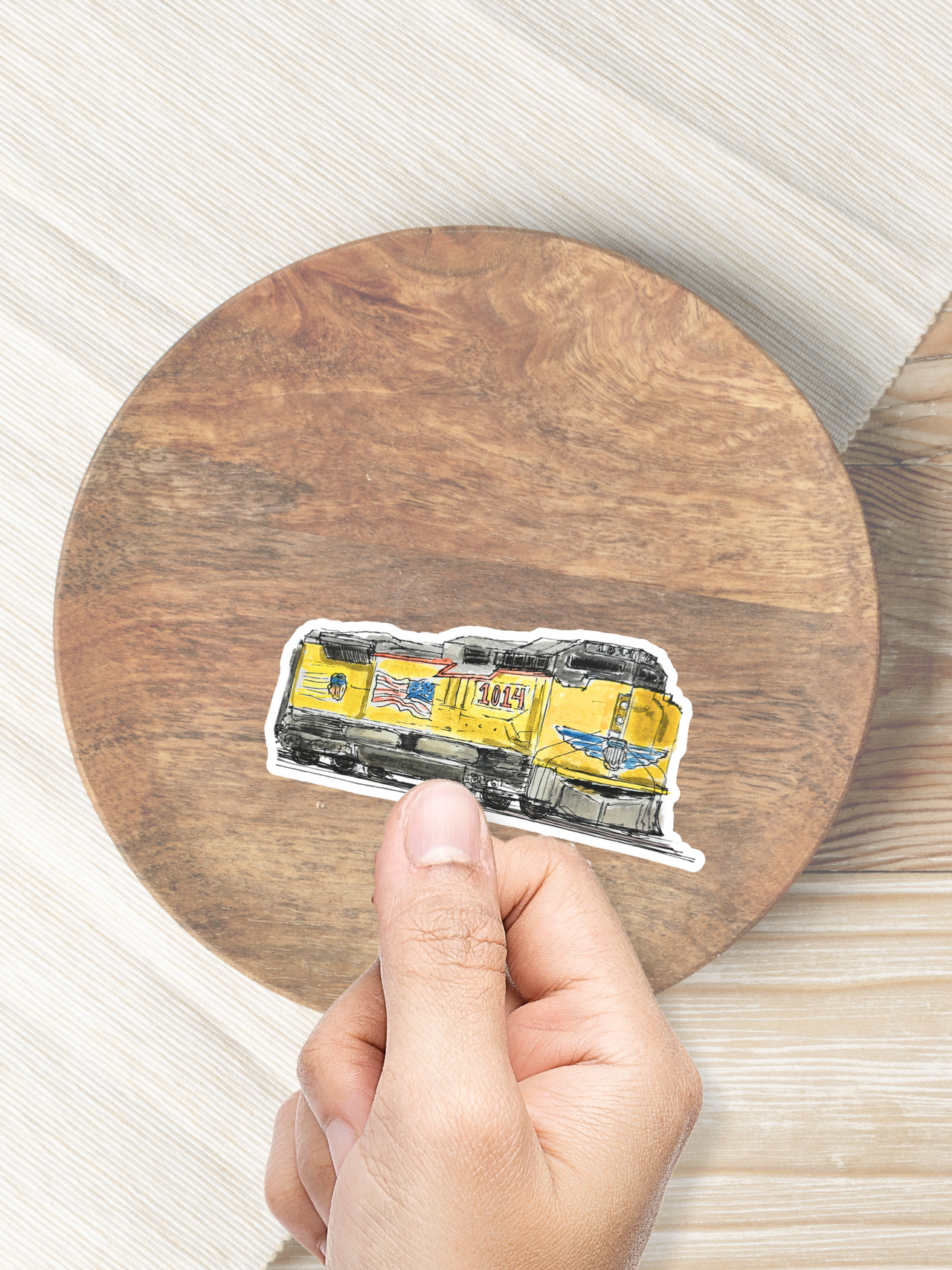 Train Sticker (Waterproof Vinyl w/ White Background)