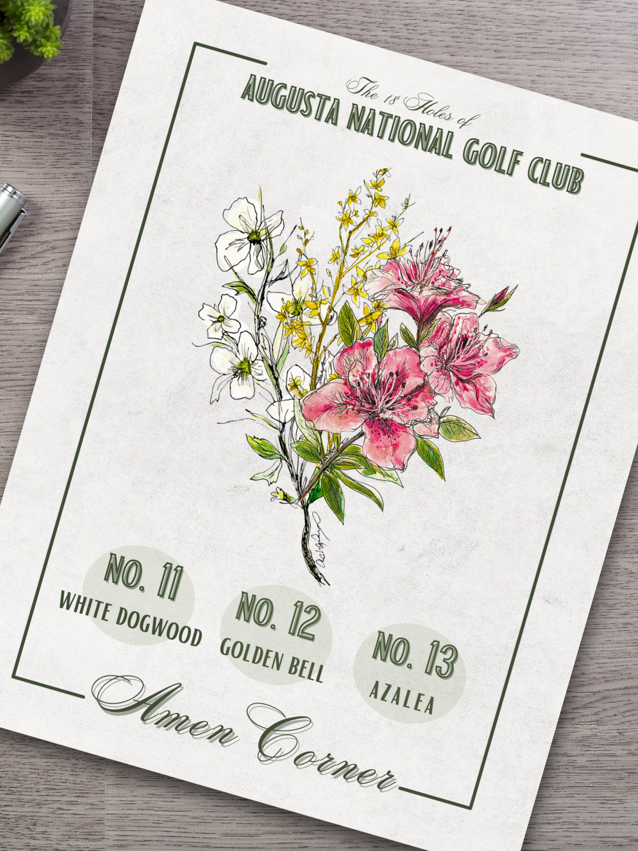 The Masters Augusta Golf Course - Amen Corner Watercolor Art Print