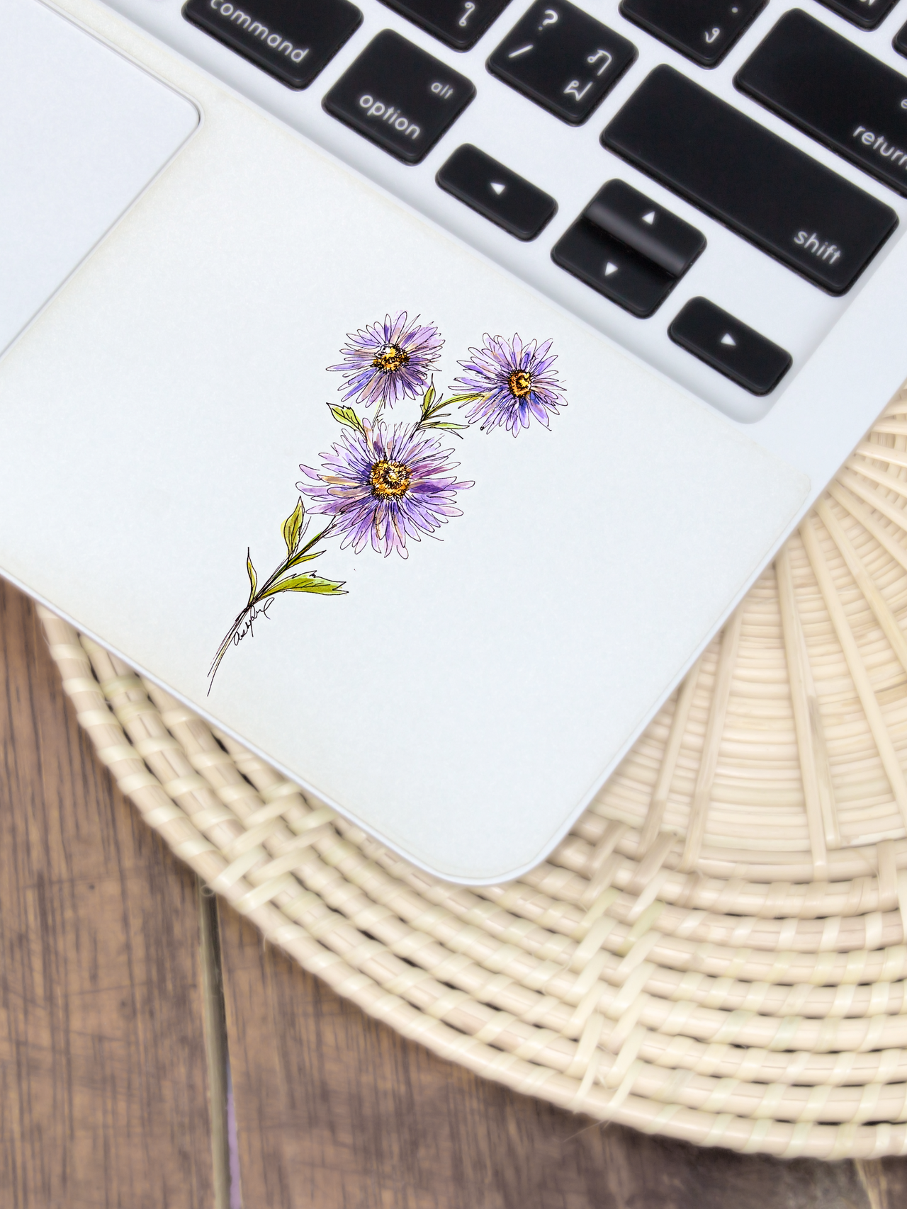 Aster Sticker (September Birth Month Flower)