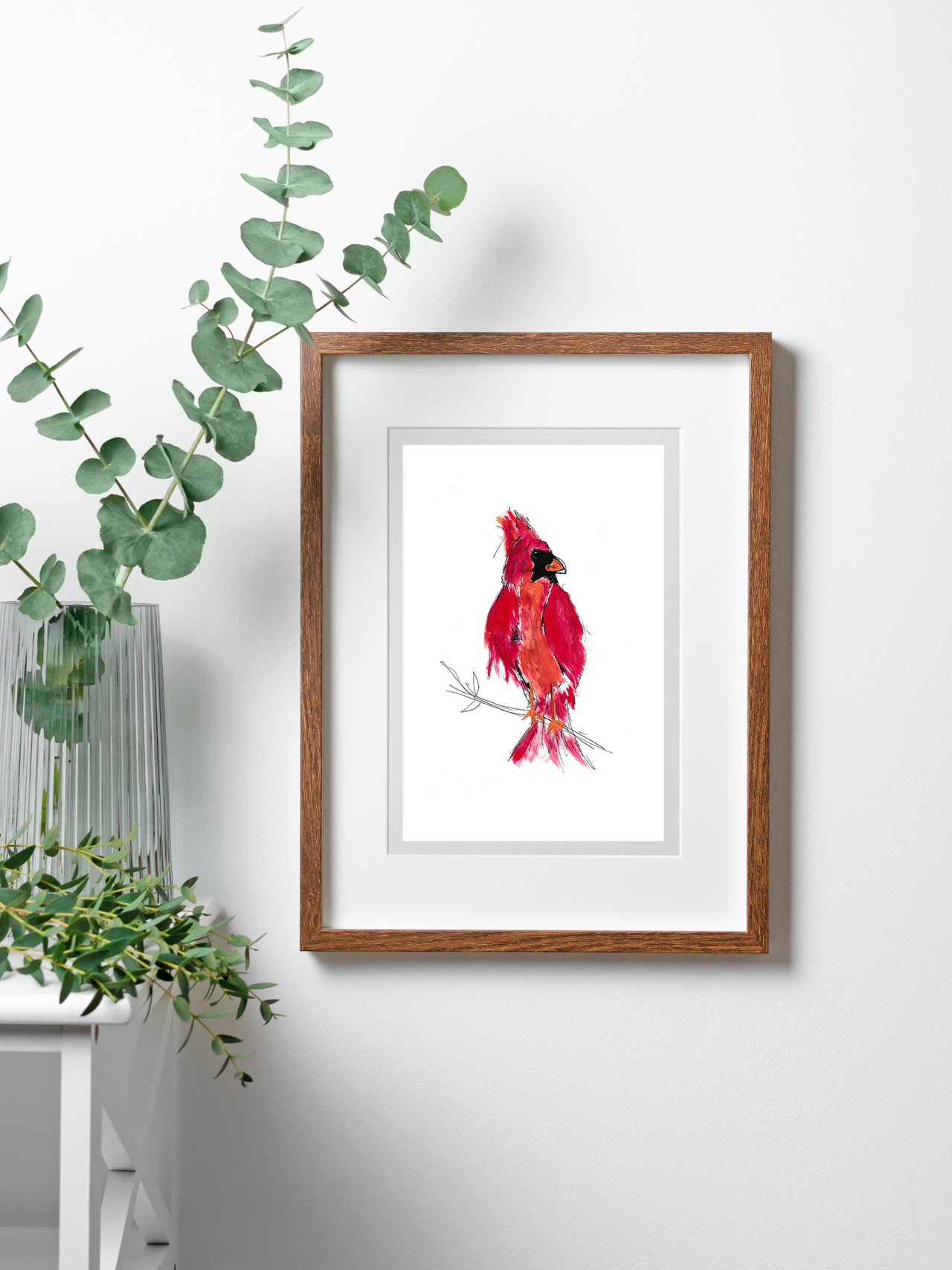 Cardinal Watercolor - Original Art Print
