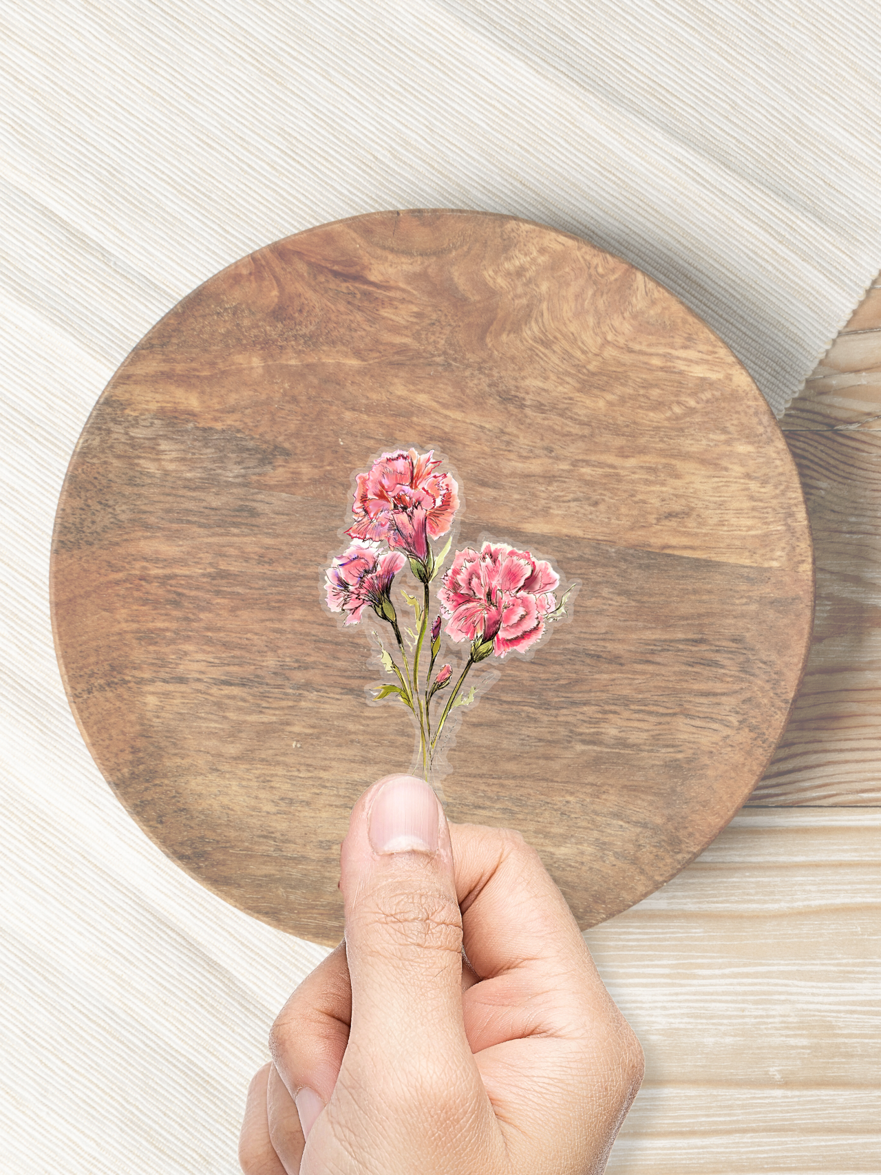 Carnation (Pink) Sticker (January Birth Month)