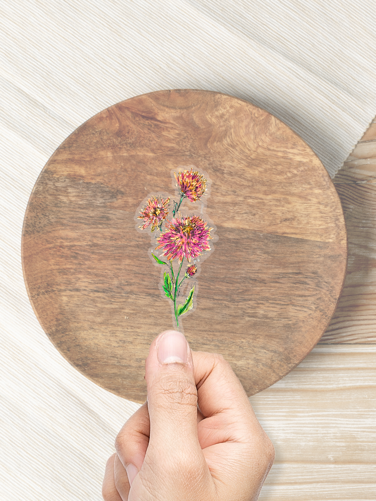 Chrysanthemum Sticker (November Birth Month)