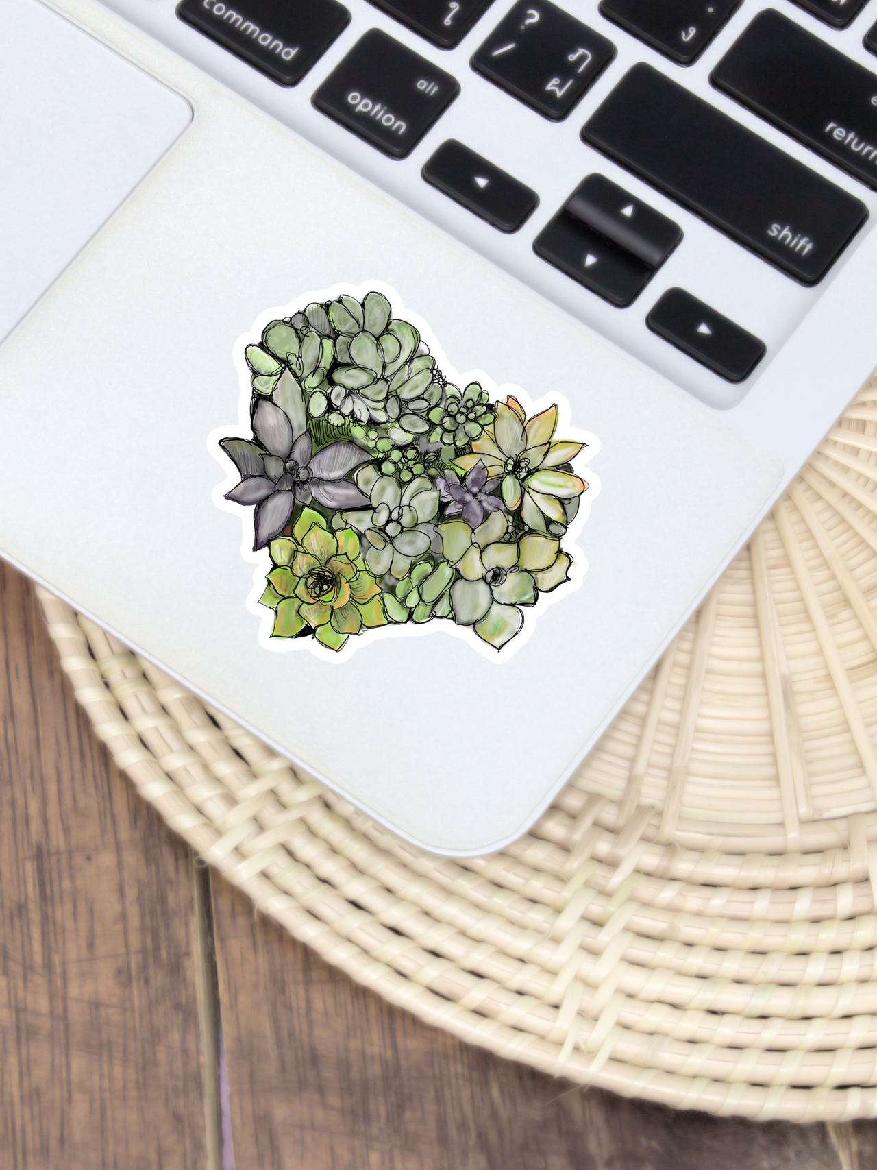 Succulent Heart Sticker