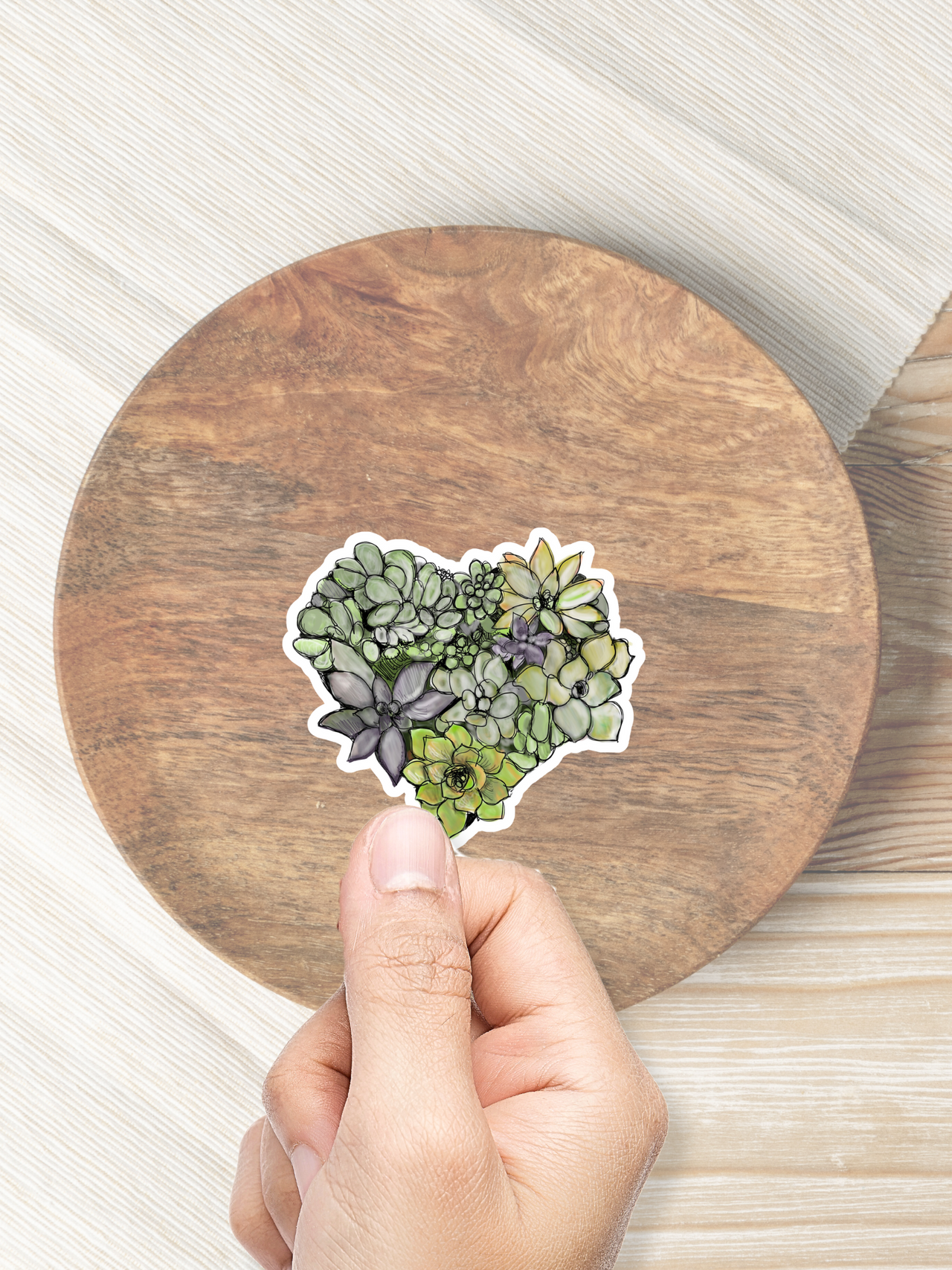 Succulent Heart Sticker