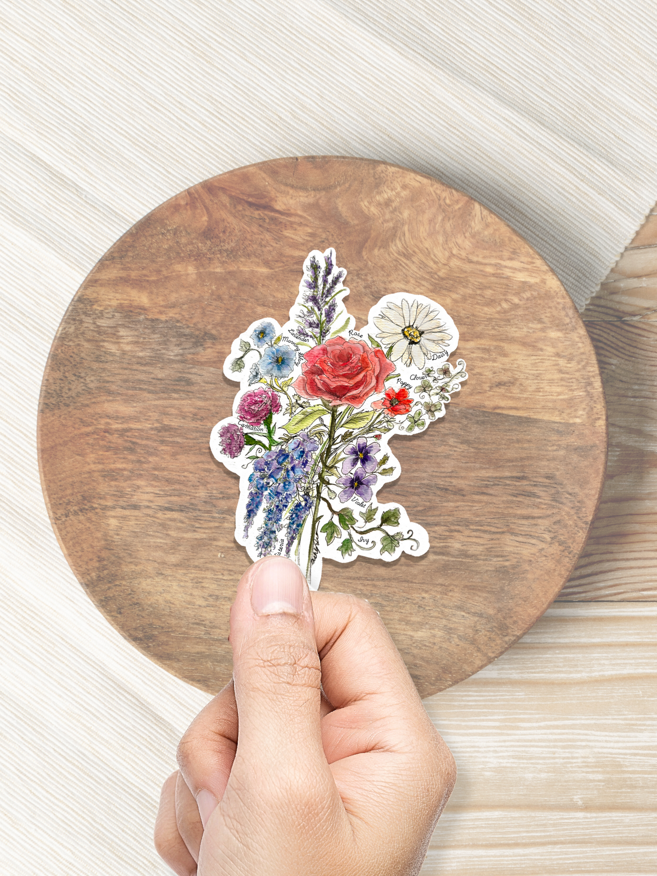 Taylor Swift Lyric Flower Bouquet Sticker (Waterproof Vinyl Sticker w/ White Background)