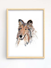 Reveille Watercolor and ink- Original Print in a wooden frame